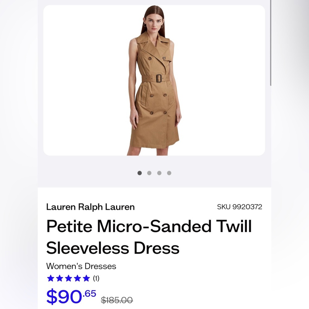 NWT Lauren Ralph Lauren Sleeveless Dress - Picture 3 of 6